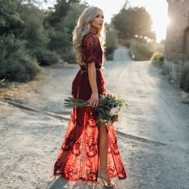 ABS Red Lace Dresses